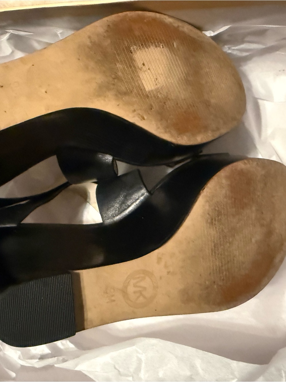 MICHAEL KORS Elena Leather Wedge Sandal Heels - Black - Picture 4 of 8